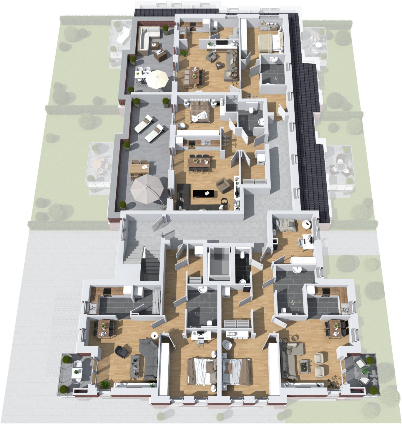 Das 2. Obergeschoss Das 2. Obergeschoss als 3D-Grafik
